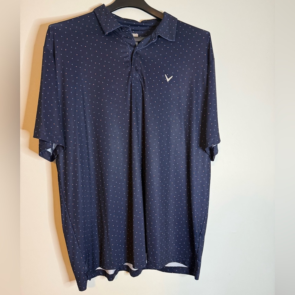 Callaway Dark Blue Polo with White Dots